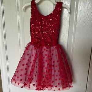 Sparkling Red Sequin Kids Costume leotard.  EUC